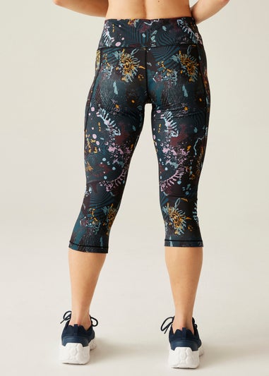Dare 2b Black Energetic Print Influential Lightweight 3/4 Leggings