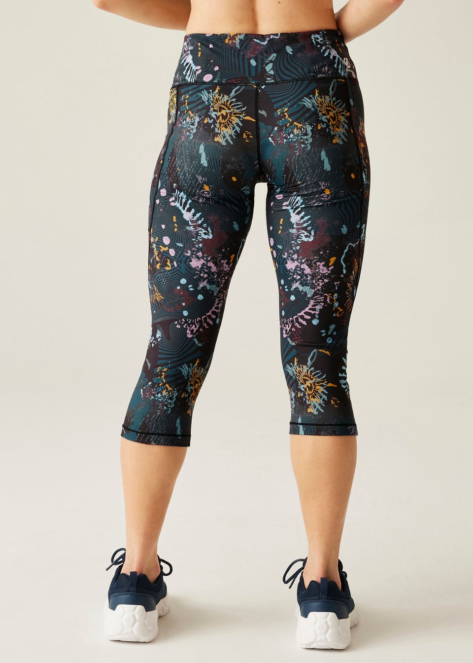 Dare 2b Black Energetic Print Influential Lightweight 3/4 Leggings