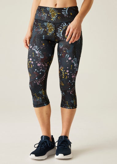 Dare 2b Black Energetic Print Influential Lightweight 3/4 Leggings