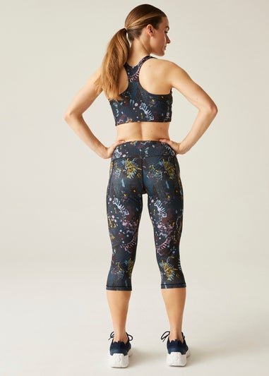 Dare 2b Black Energetic Print Influential Lightweight 3/4 Leggings
