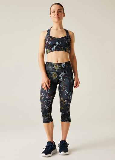Dare 2b Black Energetic Print Influential Lightweight 3/4 Leggings