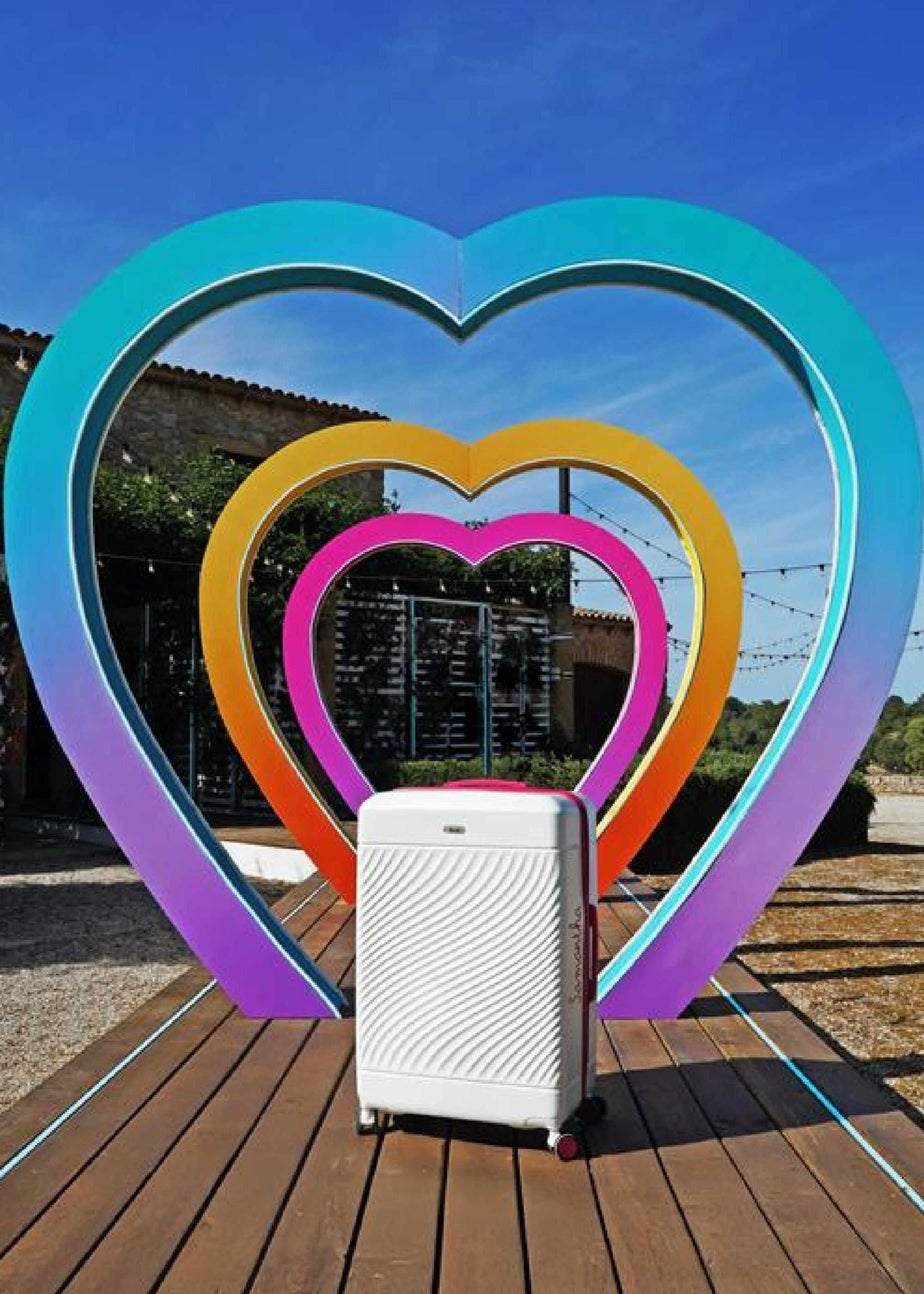 Rock Love Island Suitcase White/Blue