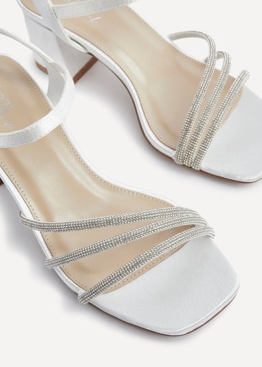 Linzi Mariah Wide Fit Ivory Satin Open Back Heel