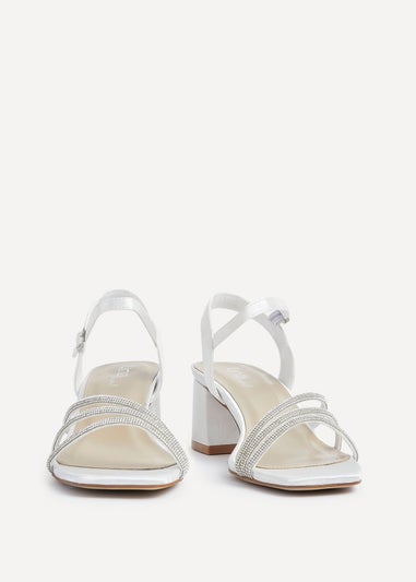 Linzi Mariah Wide Fit Ivory Satin Open Back Heel