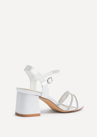 Linzi Mariah Wide Fit Ivory Satin Open Back Heel