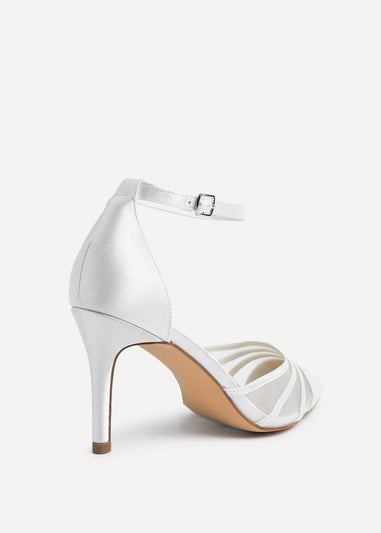 Linzi Tianey Wide Fit Ivory Satin Mesh Stiletto Court Heel