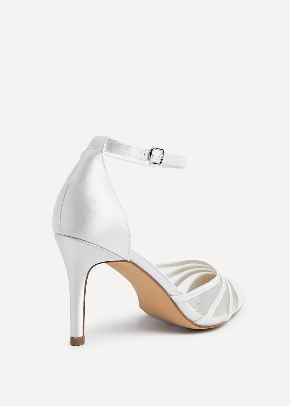 Linzi Tianey Wide Fit Ivory Satin Mesh Stiletto Court Heel