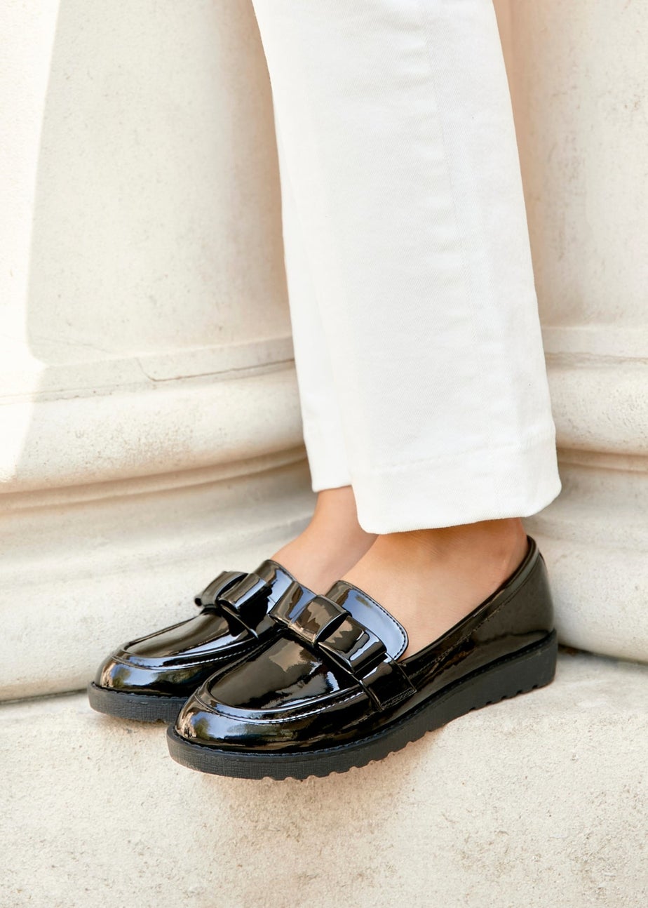 Linzi Noble Black Patent Classic Slip On Loafer