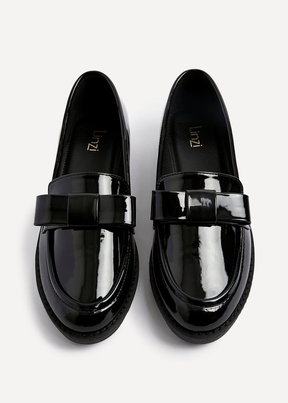 Linzi Noble Black Patent Classic Slip On Loafer