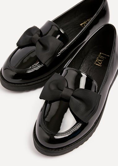 Linzi Violetta Wide Fit Black Patent Loafer