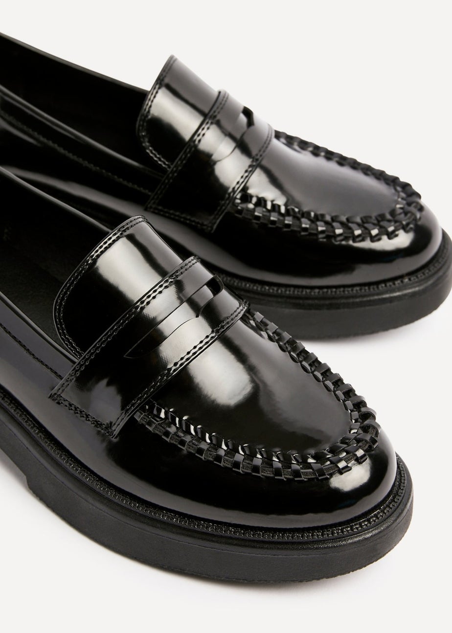 Linzi Direction Black Patent Chunky Loafer