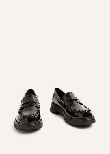Linzi Direction Black Patent Chunky Loafer