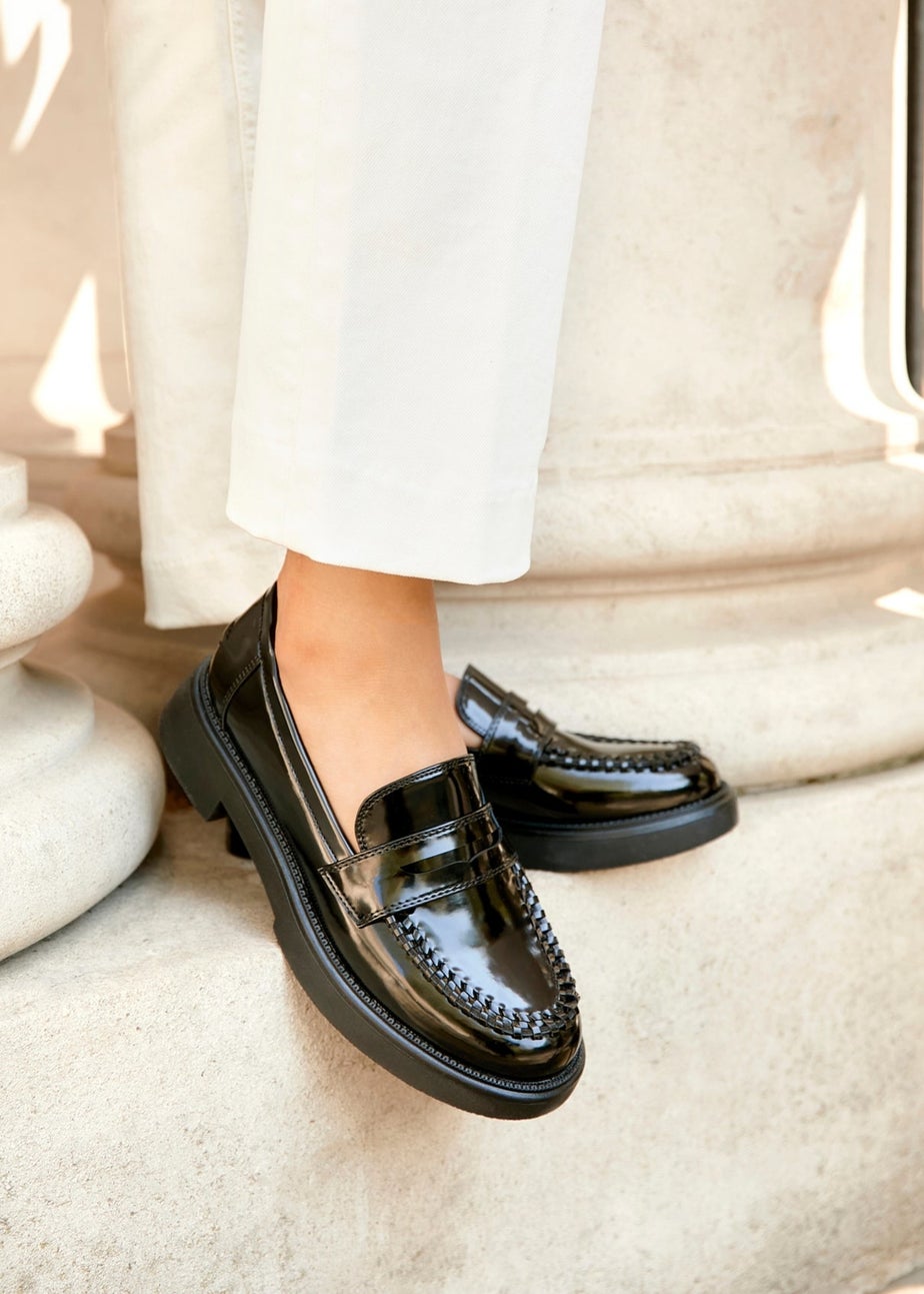Linzi Direction Black Patent Loafers