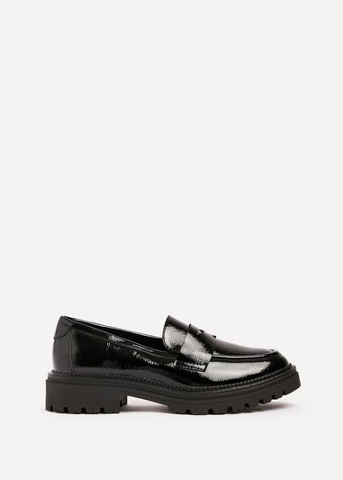 Linzi Lesson Black Patent Chunky Loafer