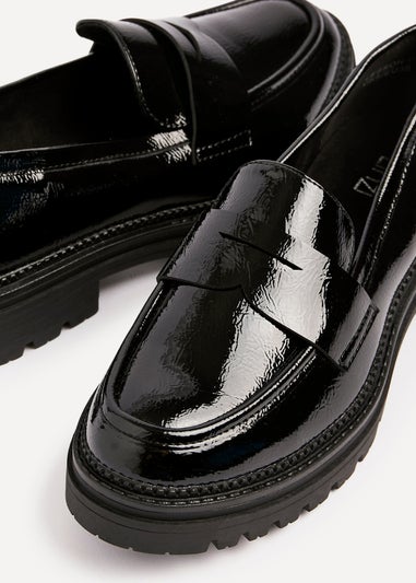 Linzi Lesson Black Patent Chunky Loafer