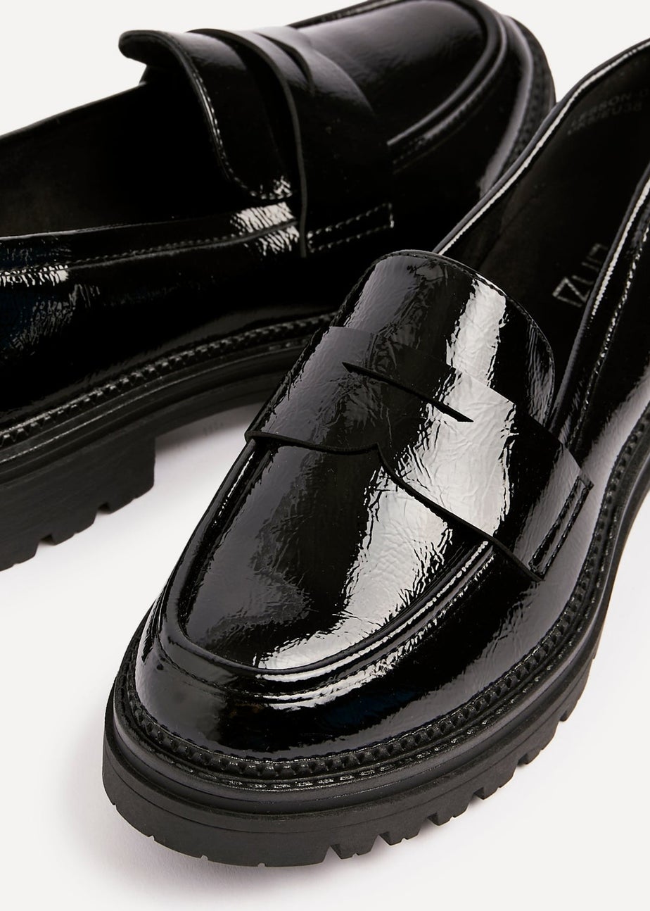 Linzi Lesson Black Patent Chunky Loafer