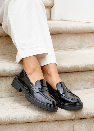 Linzi Lesson Black Patent Chunky Loafer