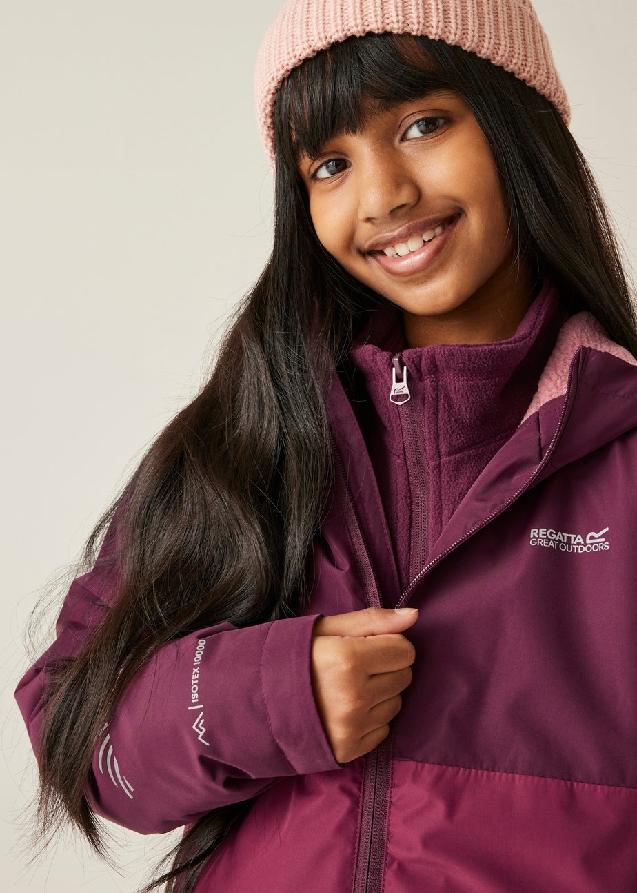 Regatta Vintage Pink Kids' Hillain Warm Lined Reflective Waterproof Insulated Jacket (3-16yrs)