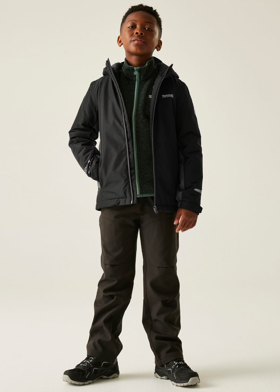 Regatta Black/Grey Kids' Hurdle Reflective Waterproof Insulated Jacket (3-16yrs)