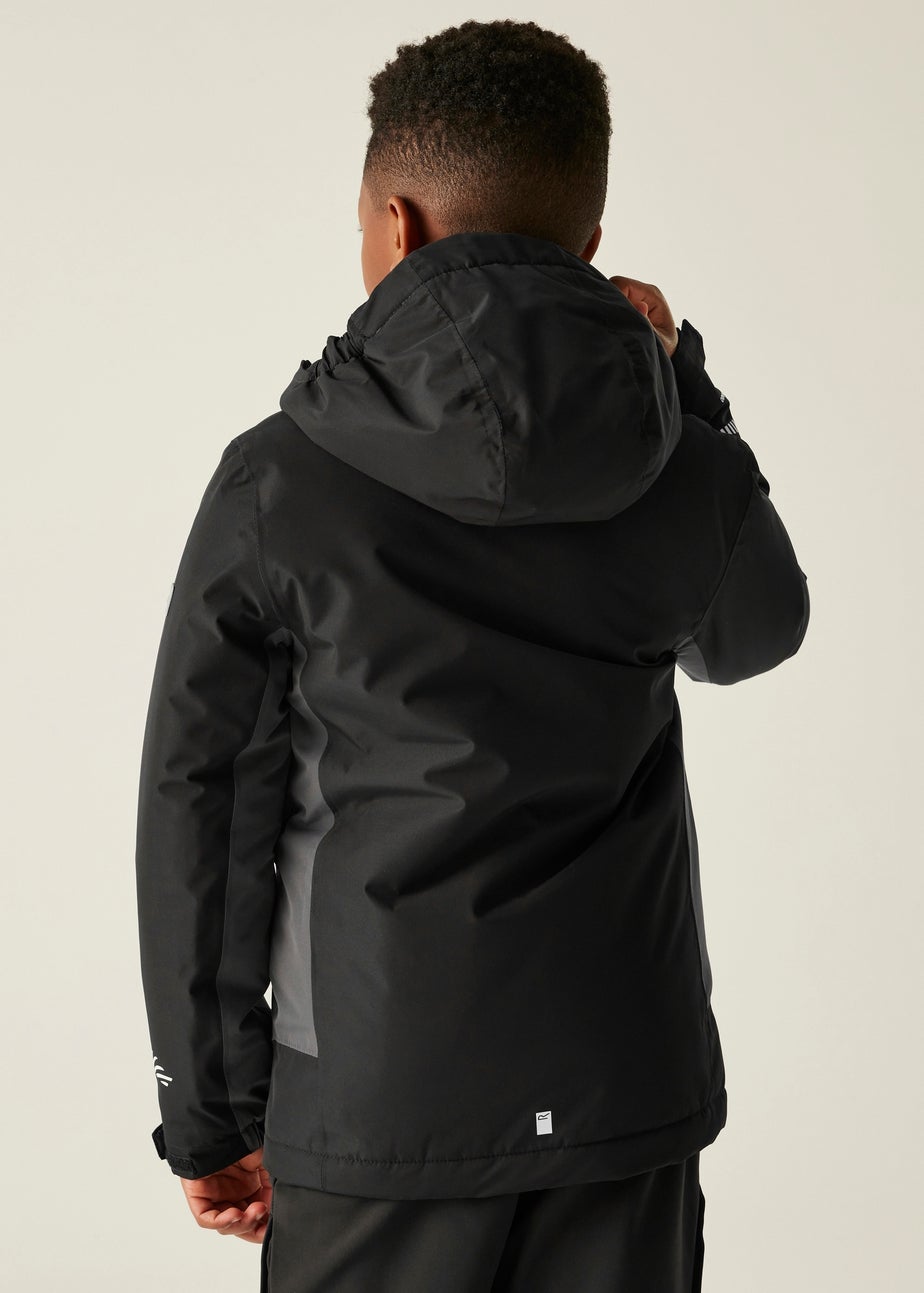 Regatta Black/Grey Kids' Hurdle Reflective Waterproof Insulated Jacket (3-16yrs)