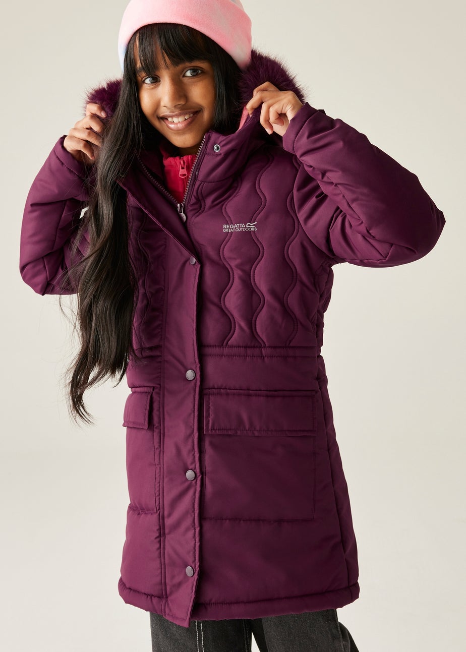 Regatta Aubergine Kids' Fabrizia II Reflective Jacket (3-16yrs)