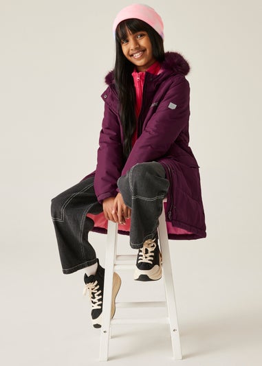 Regatta Aubergine Kids' Fabrizia II Reflective Jacket (3-16yrs)