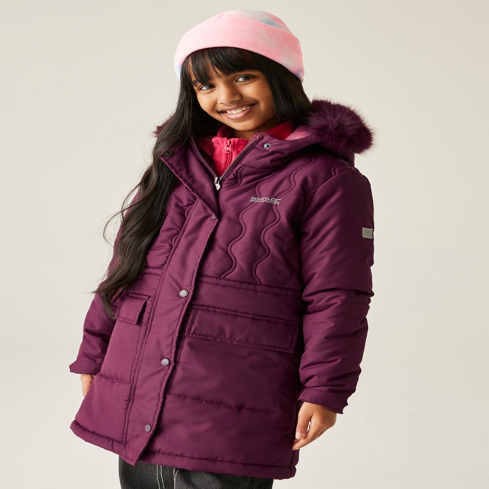 Regatta Aubergine Kids' Fabrizia II Reflective Jacket (3-16yrs)