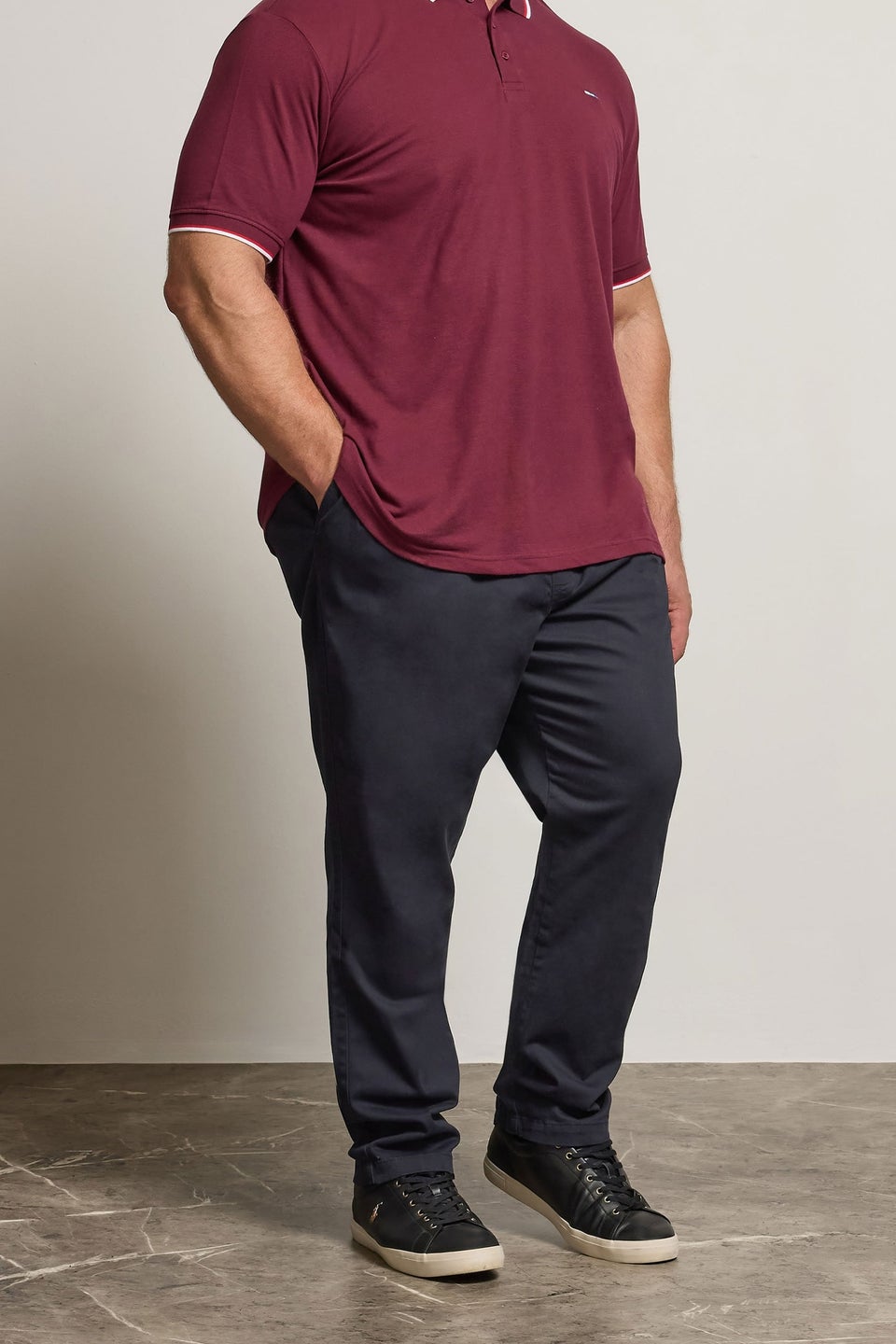 BadRhino Navy Blue Elasticated Waist Chinos