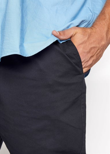 BadRhino Navy Blue Elasticated Waist Chinos