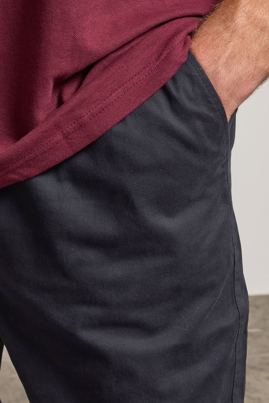 BadRhino Navy Blue Elasticated Waist Chinos