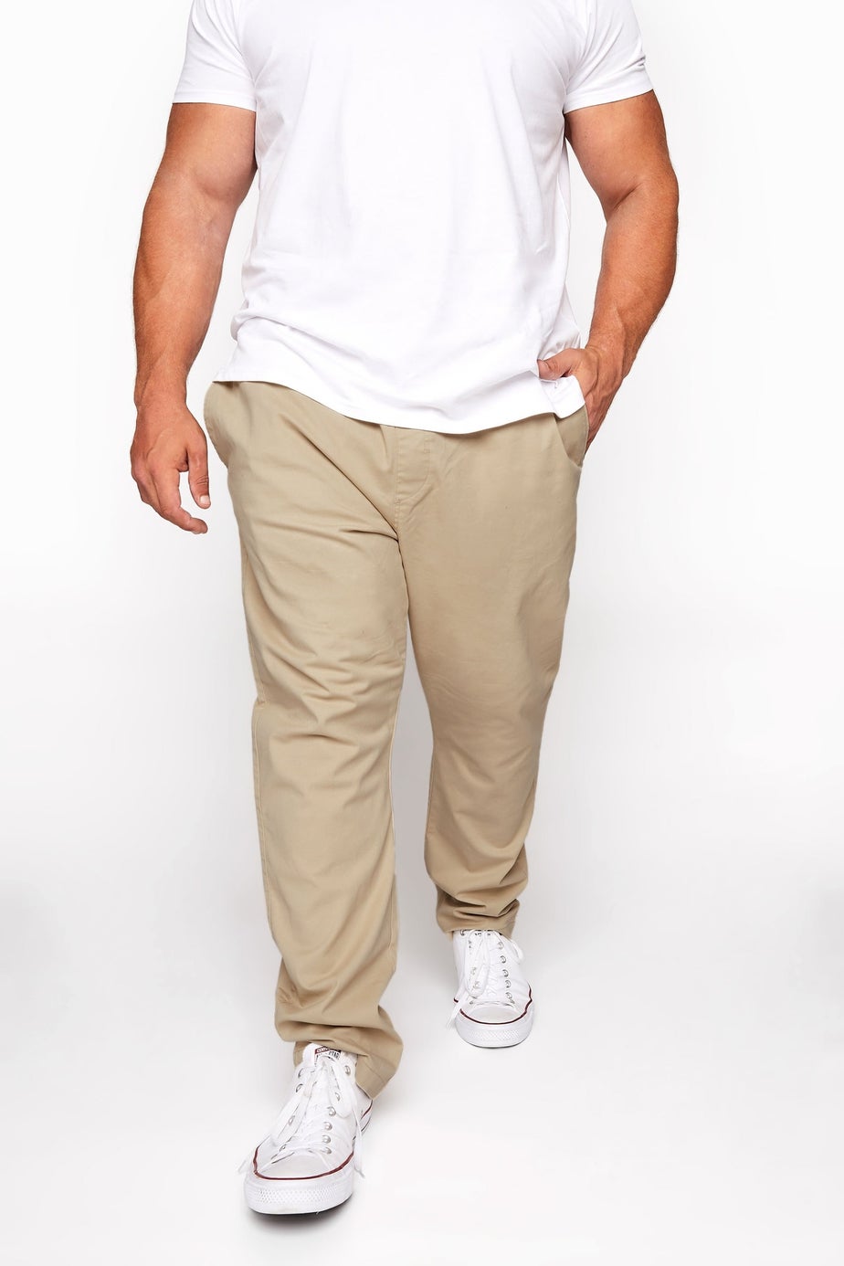 BadRhino Stone Brown Elasticated Waist Chinos