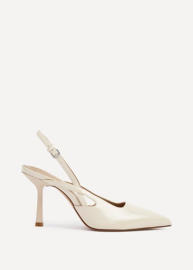 Linzi Rhea Sand Faux Leather Sling Back Court Heels