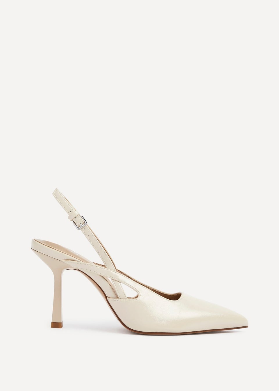Linzi Rhea Sand Faux Leather Sling Back Court Heels