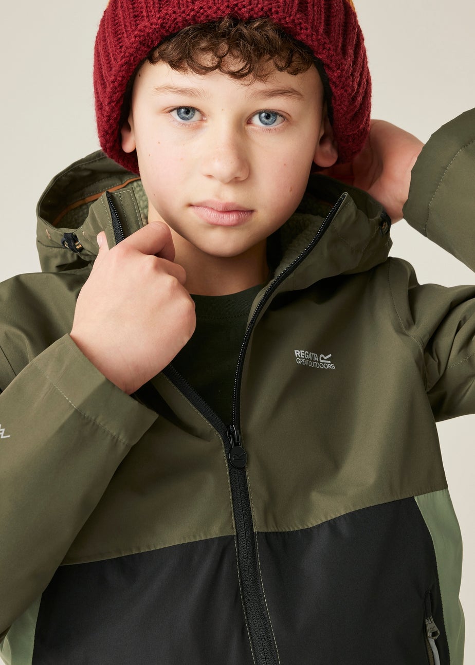 Regatta Soft Green Kids' Hillain Warm Lined Reflective Waterproof Insulated Jacket (3-16yrs)