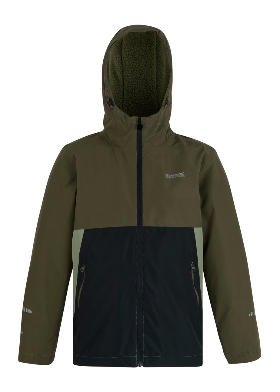 Regatta Soft Green Kids' Hillain Warm Lined Reflective Waterproof Insulated Jacket (3-16yrs)