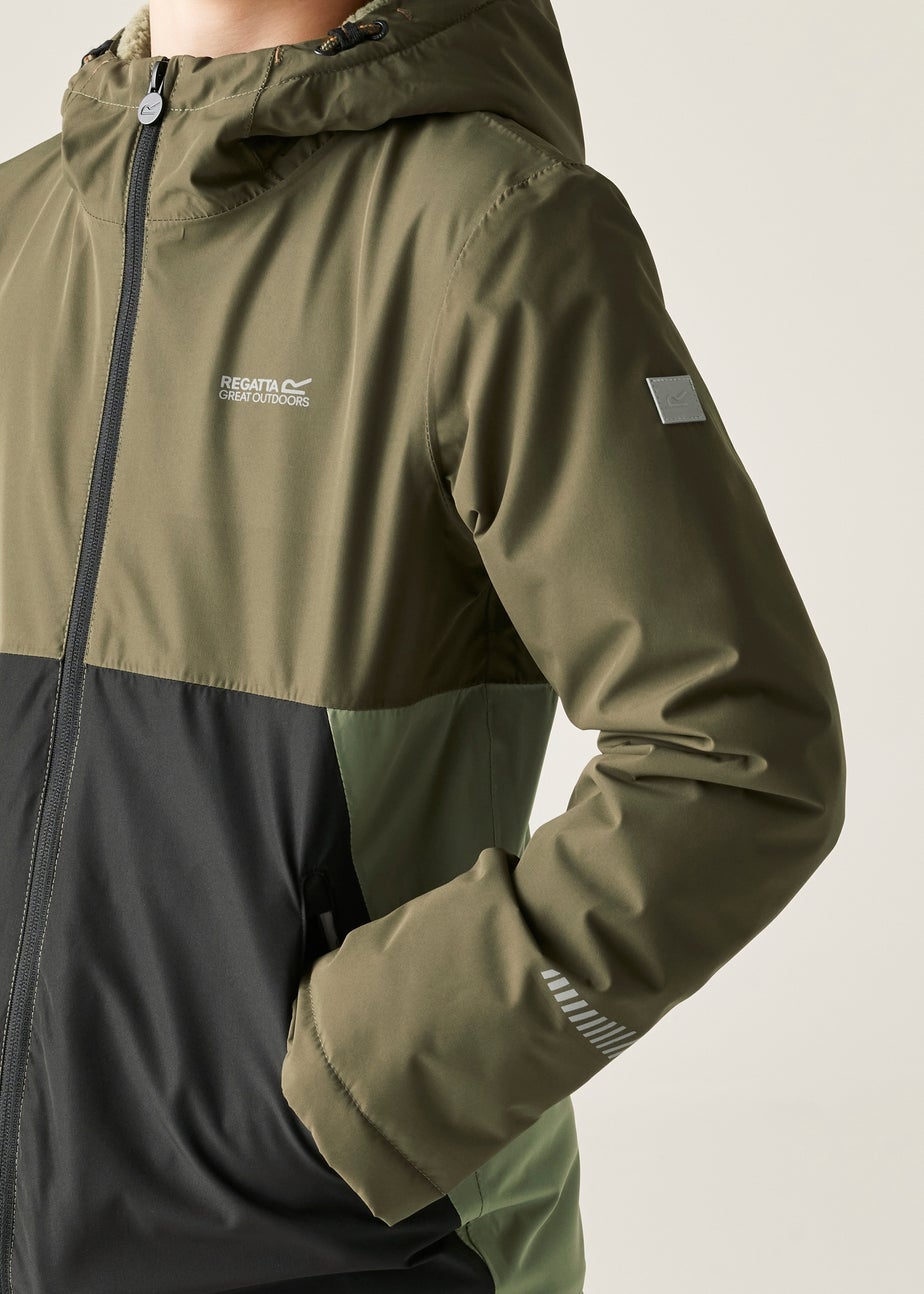 Regatta Soft Green Kids' Hillain Warm Lined Reflective Waterproof Insulated Jacket (3-16yrs)