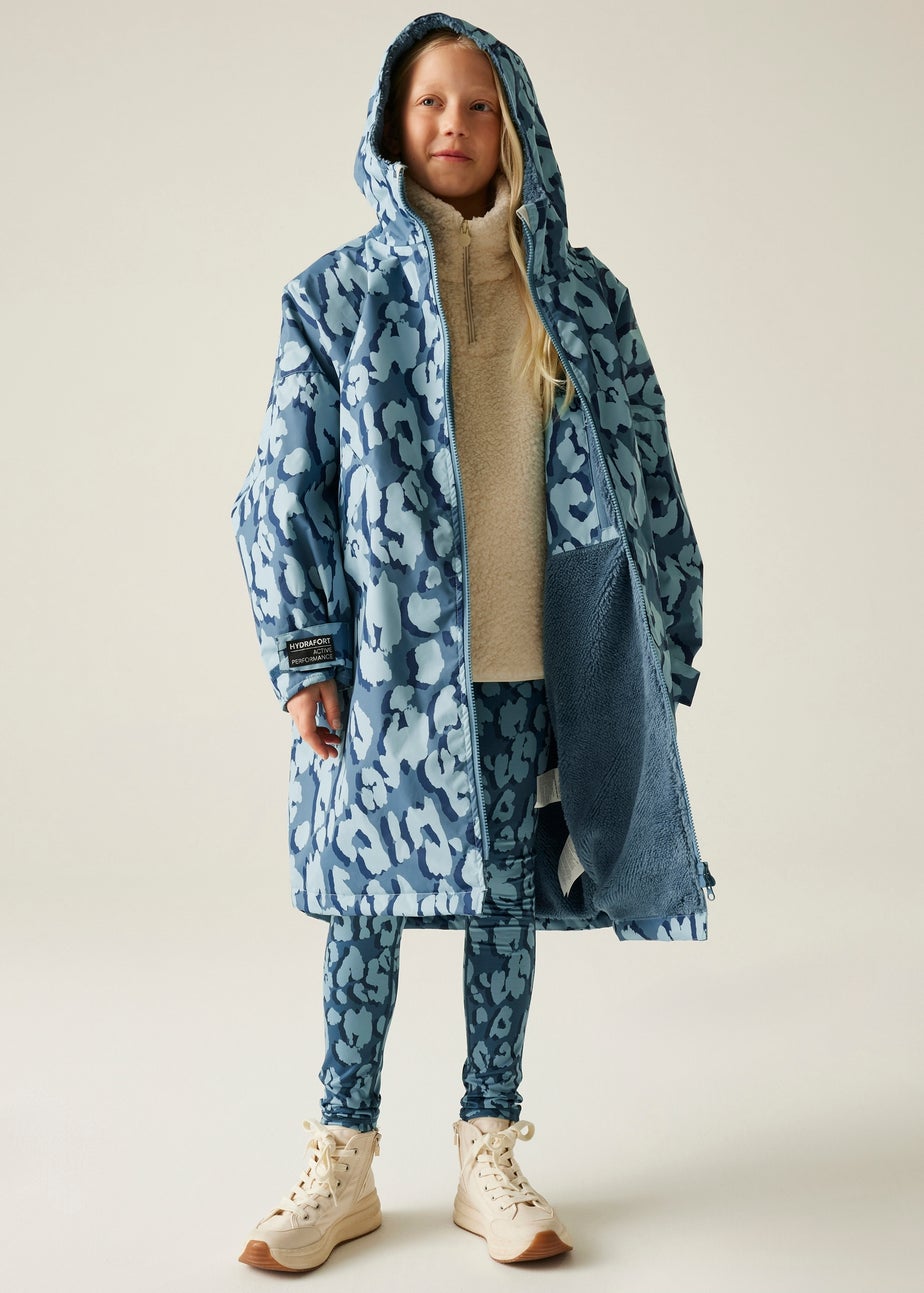 Regatta Light Blue Kids' Changing Waterproof Robe (3-13yrs)