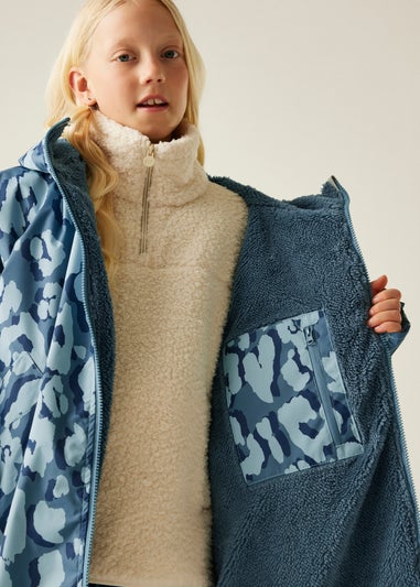 Regatta Light Blue Kids' Changing Waterproof Robe (3-13yrs)