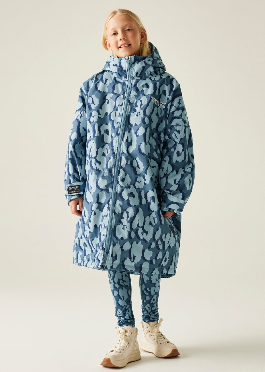 Regatta Light Blue Kids' Changing Waterproof Robe (3-13yrs)