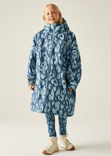 Regatta Light Blue Kids' Changing Waterproof Robe (3-13yrs)