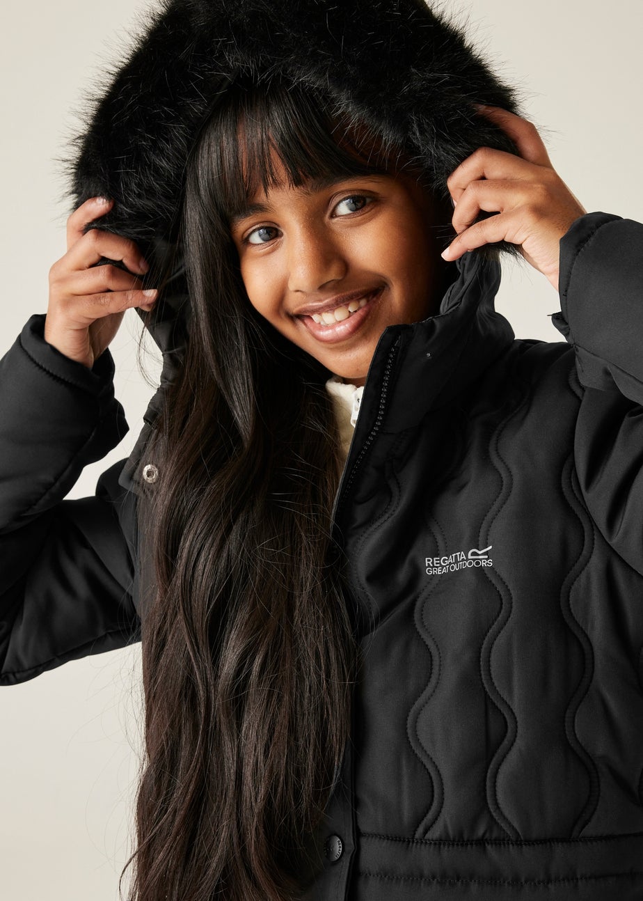 Regatta Black Kids' Fabrizia II Reflective Jacket (3-16yrs)