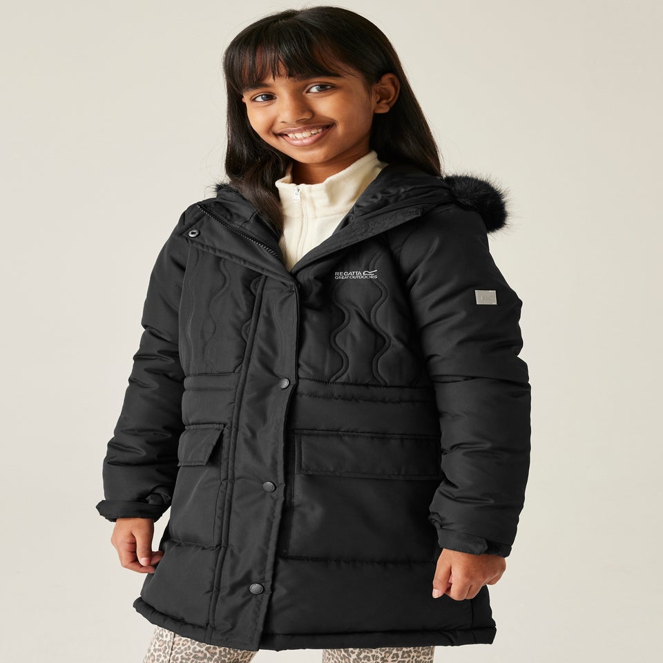 Regatta Black Kids' Fabrizia II Reflective Jacket (3-16yrs)