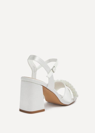 Linzi Iris Bridal Ivory Satin Pearl Embellished Heels