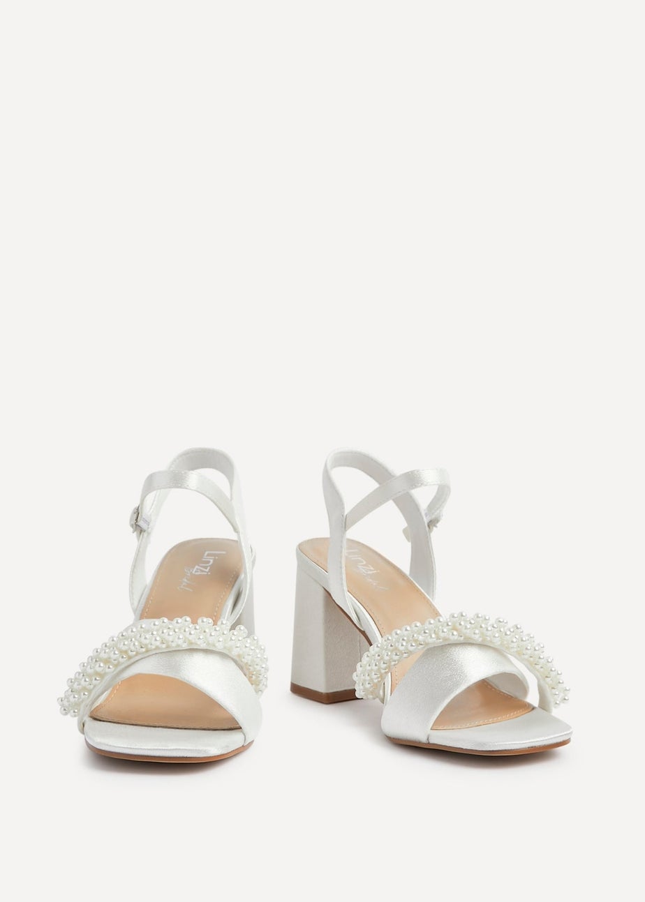 Linzi Iris Ivory Satin Block Heel