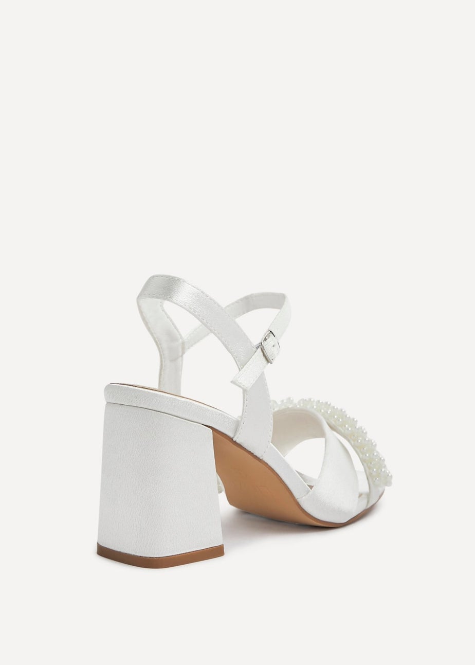 Linzi Iris Ivory Satin Block Heel