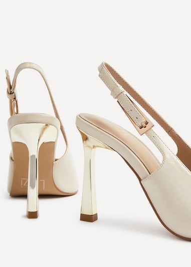 Linzi Lizzie Sand Faux Leather Court Heel