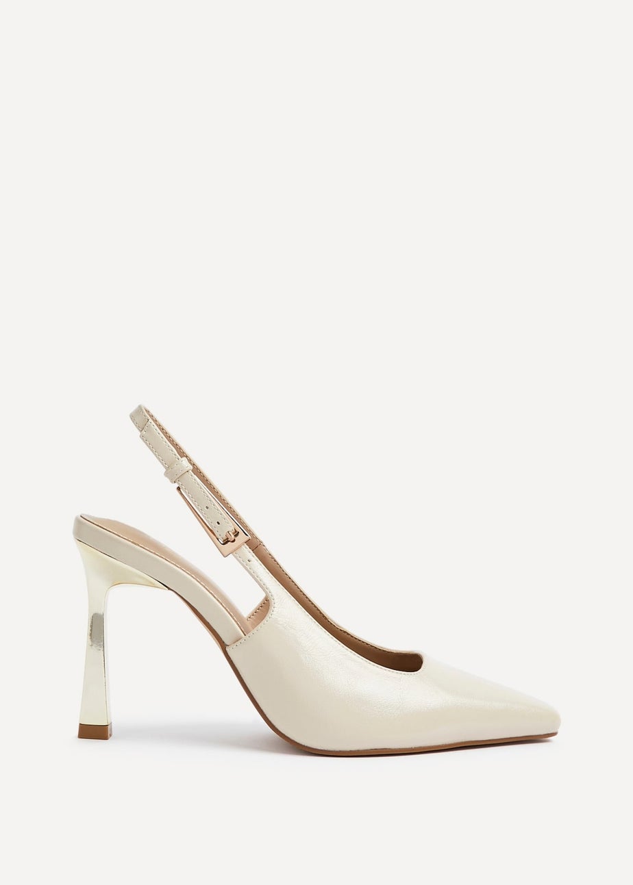 Linzi Lizzie Sand Faux Leather Court Heel