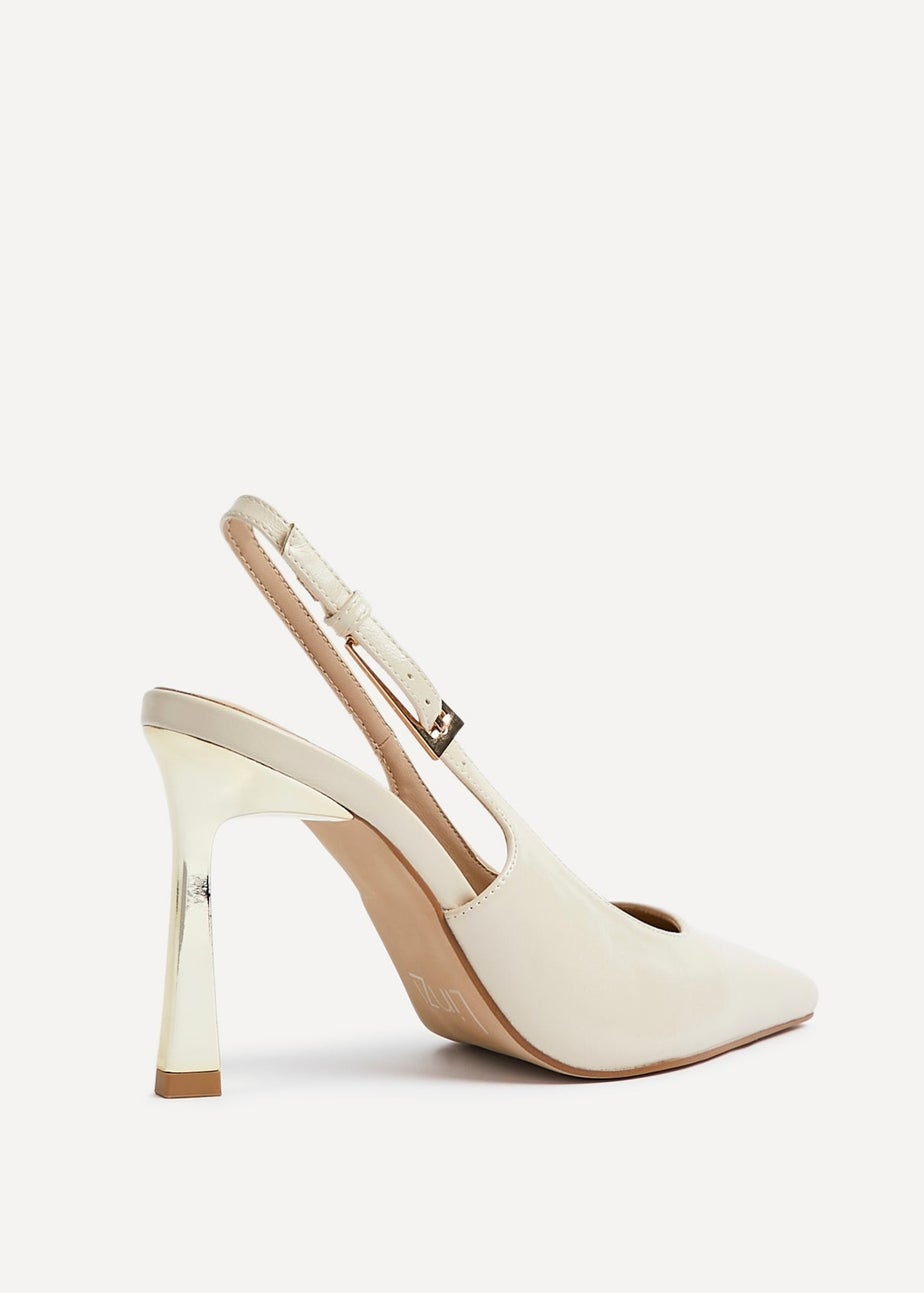 Linzi Lizzie Sand Faux Leather Court Heel
