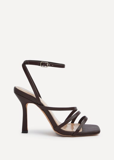 Linzi Scarlett Brown Faux Leather Strappy Heel Sandal