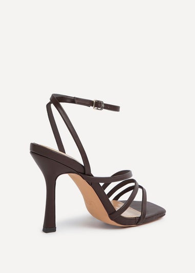 Linzi Scarlett Brown Faux Leather Strappy Heel Sandal